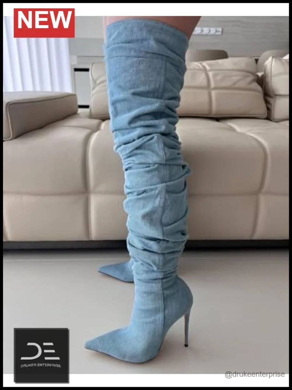 Slouchy Over-the-Knee Boots with 4.3